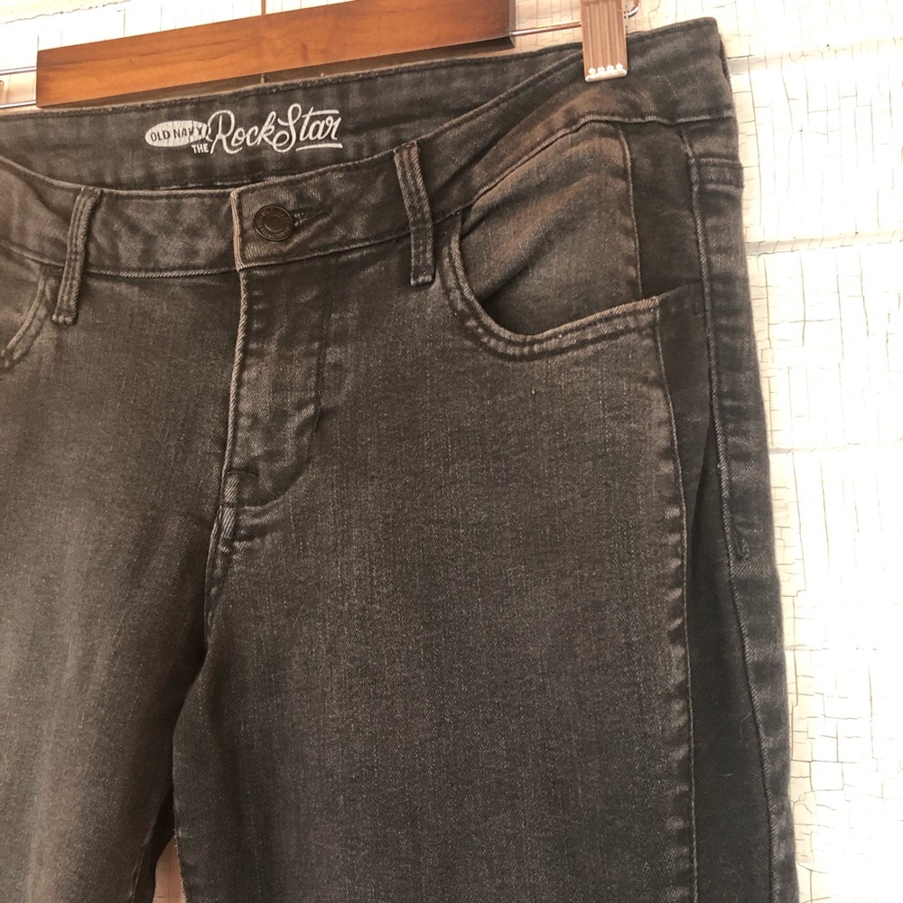 Old Navy The Rockstar Gray Mid Rise Tuxedo Stripe